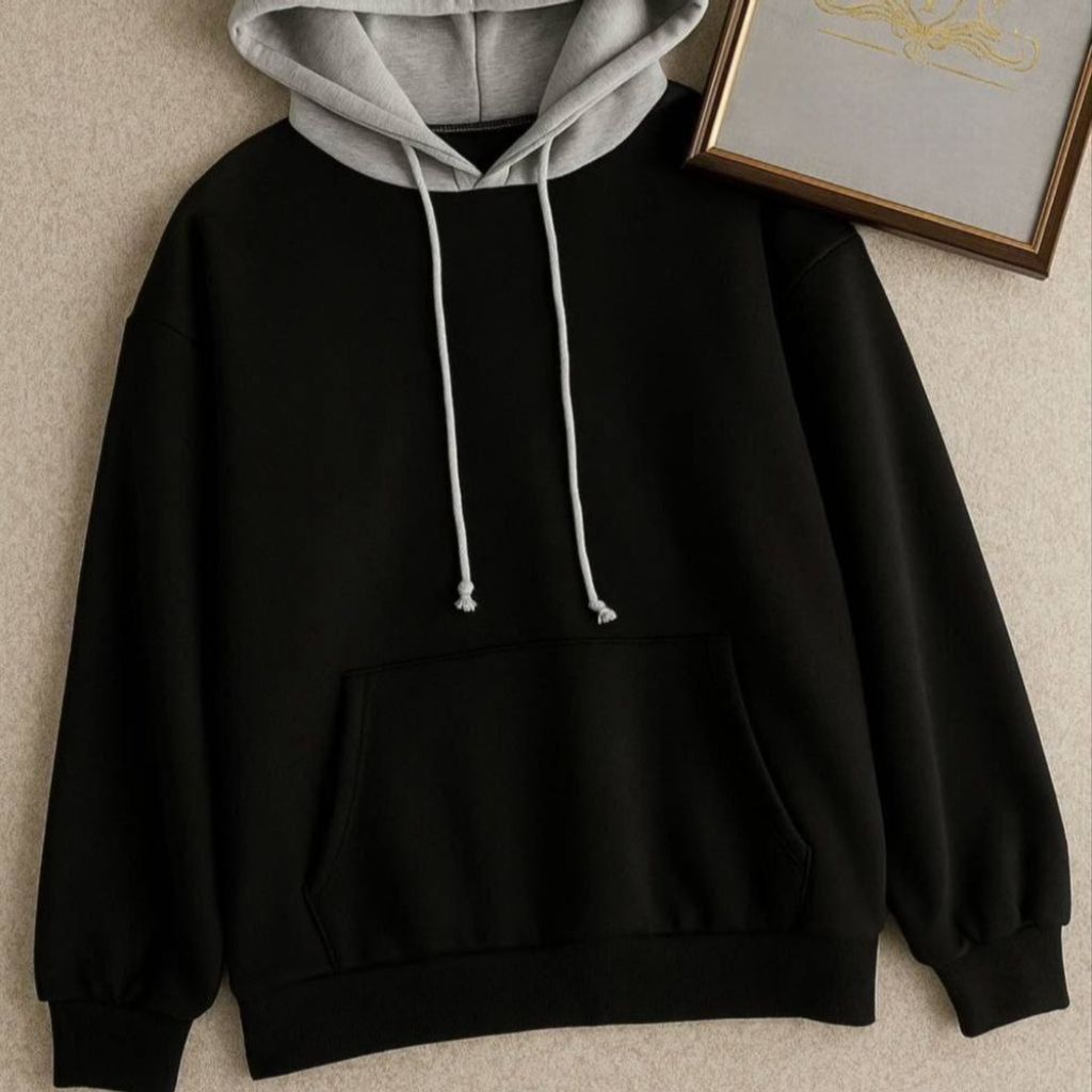 خرید آنلاین هودی کلاه طوسی