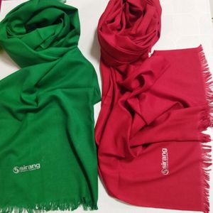 قیمت ارزان شال ساده رنگ سبز و قرمز sh7t