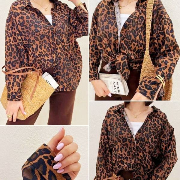 شومیز مجلسی زنانه طرح پلنگی