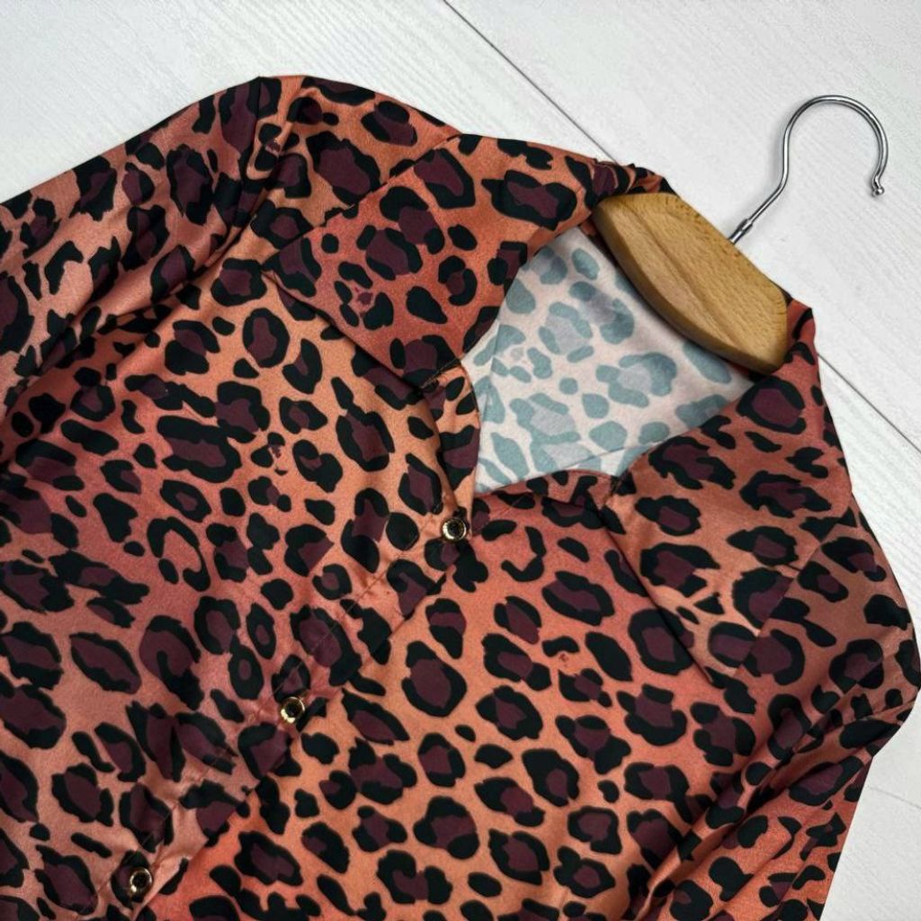 خرید آنلاین شومیز مجلسی زنانه طرح پلنگی