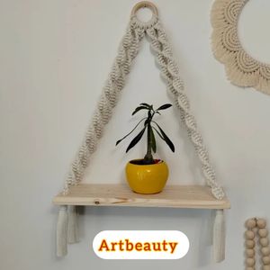 شلف چوبی مکرومه ارسال رایگان مدل مینیمال