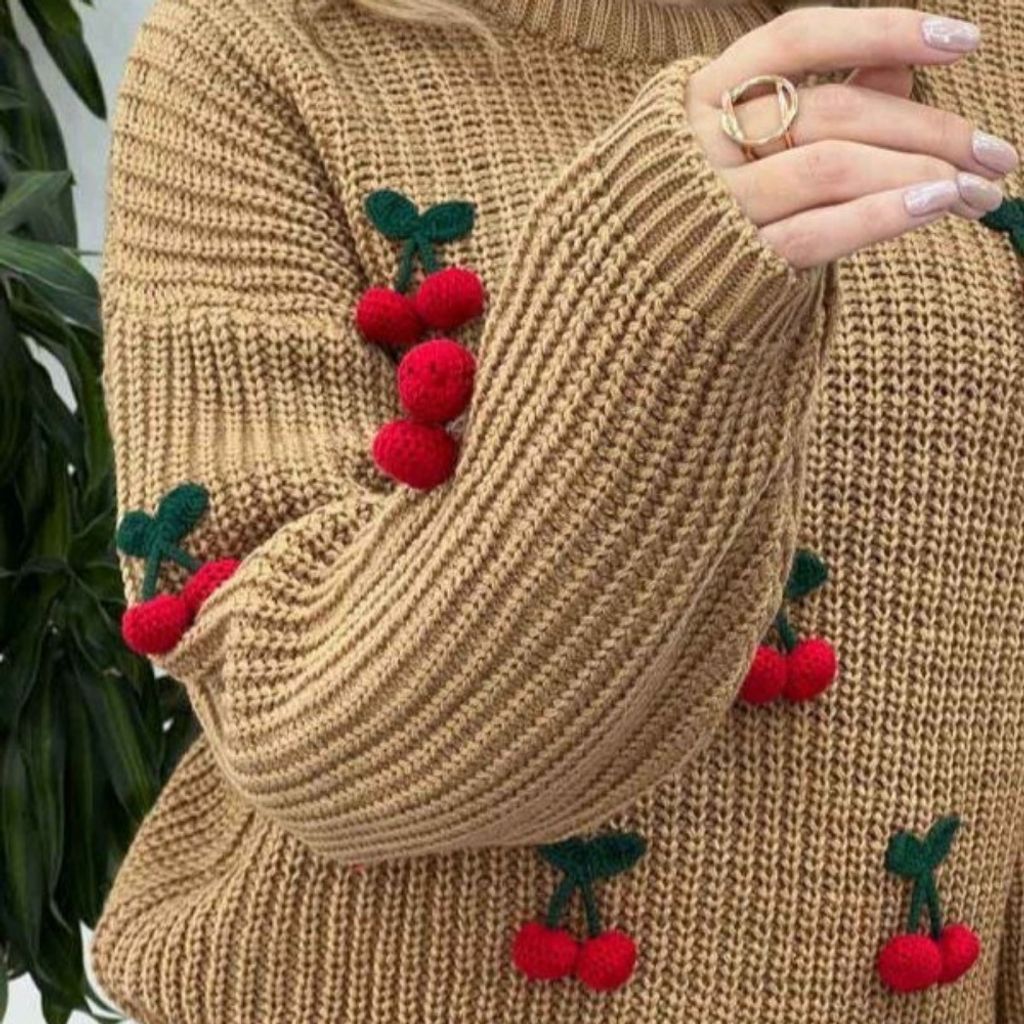 خرید انلاین بافت زنانه طرح گیلاس