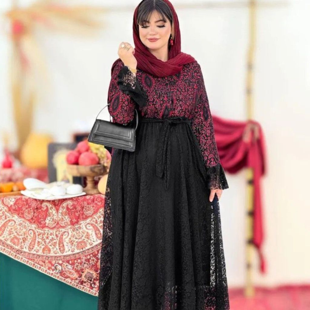 خرید انلاین پیراهن زنانه یلدایی طرح فروغ