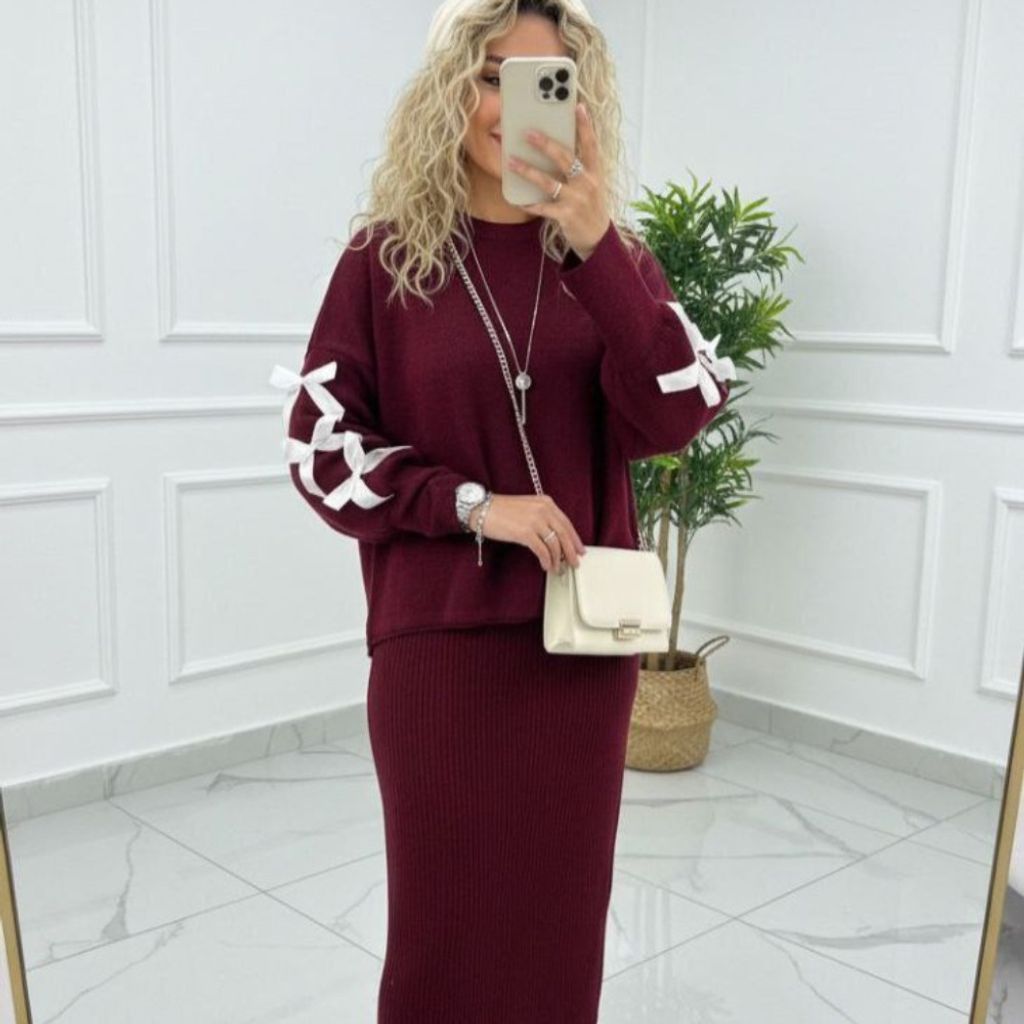 خرید اینترنتی ست بافت زنانه طرح پروانه