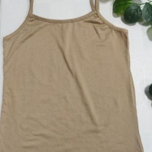 تاپ دو بنده کرم و قهوه ای زنانه tp48