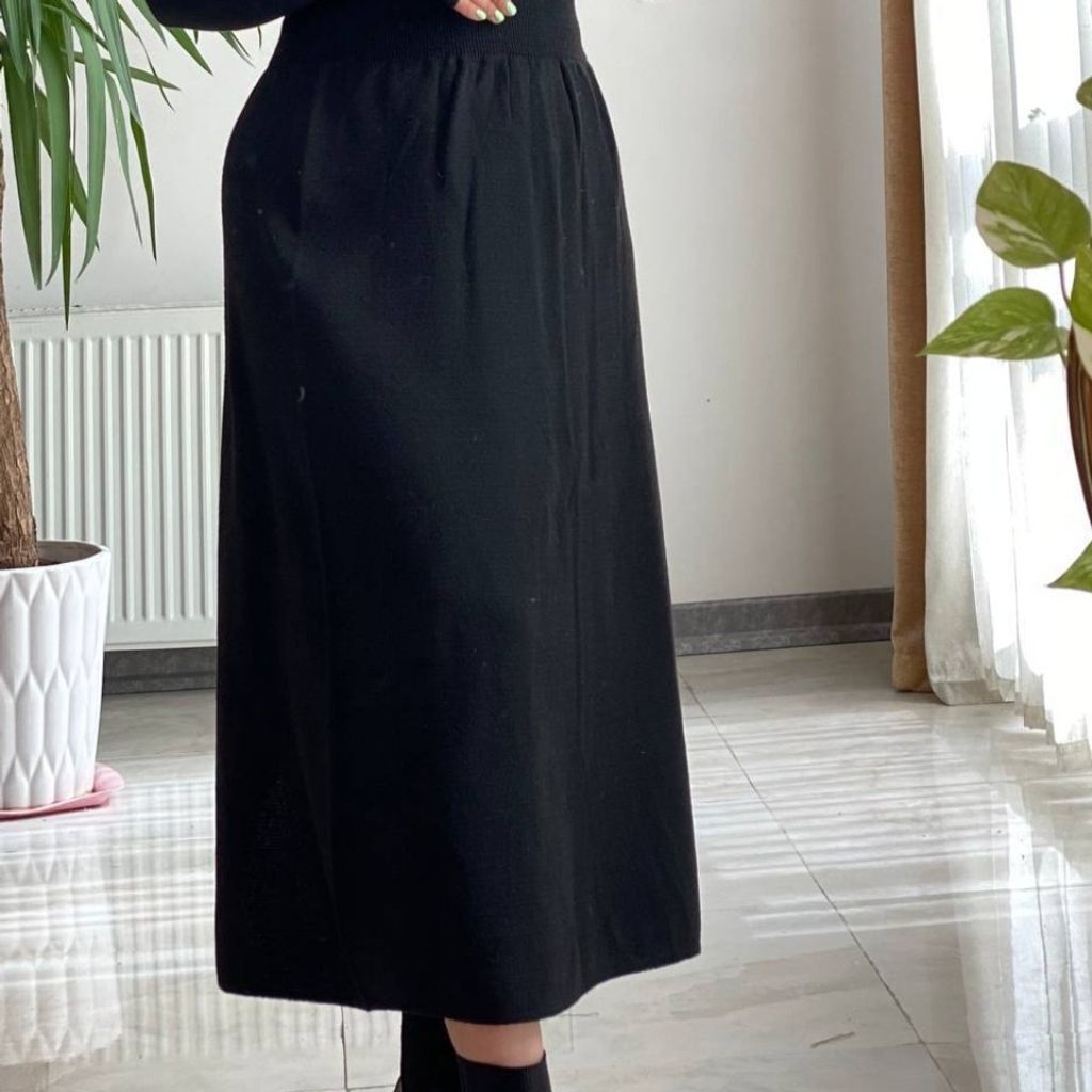 خرید انلاین دامن بافت بلند آهو