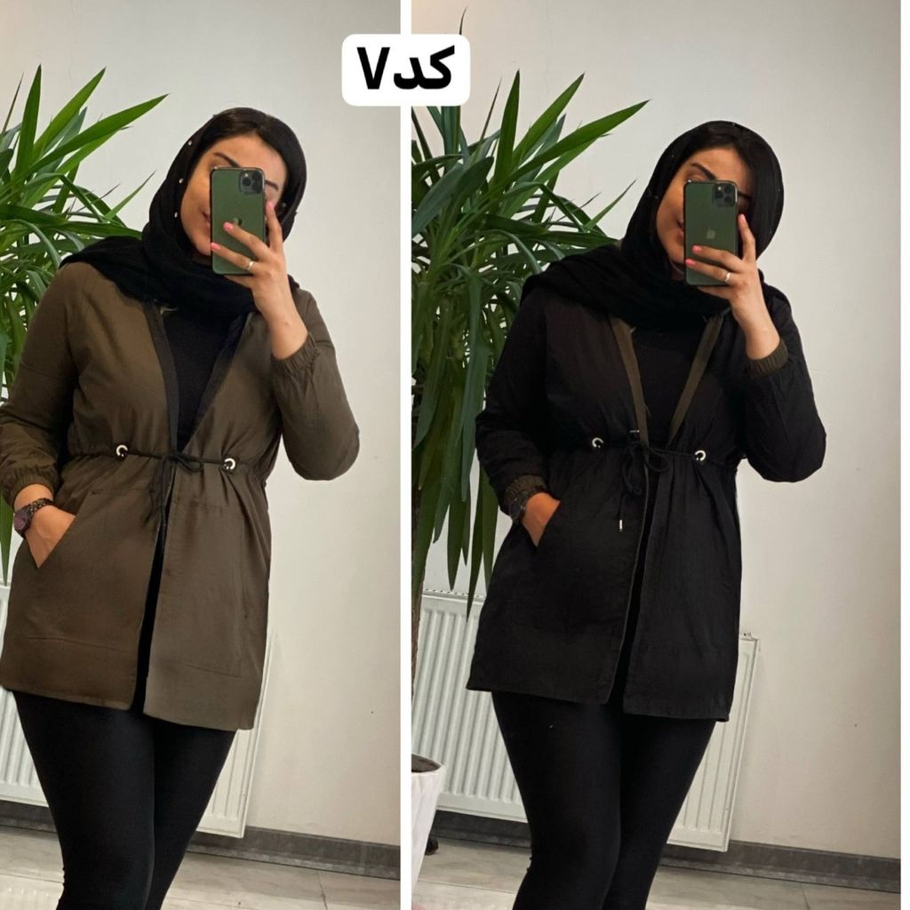 خرید اینترنتی مانتو دورو کلاهدار  آیلین