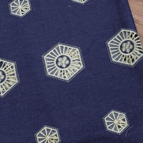 پارچه جین خامه دوزی