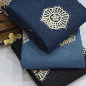 پارچه جین خامه دوزی