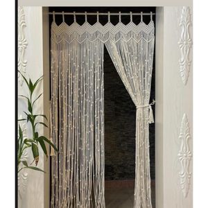 پرده مکرومه شیری طرح ارت بیوتی