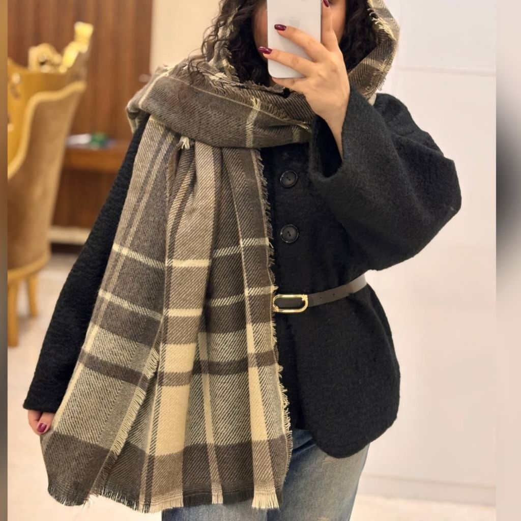 خرید آنلاین شال زمستانه موهر چهارخونه