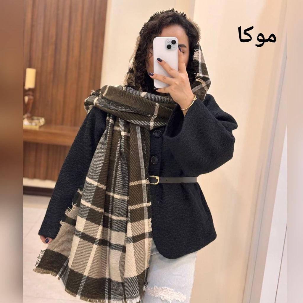 قیمت ارزان شال زمستانه موهر چهارخونه