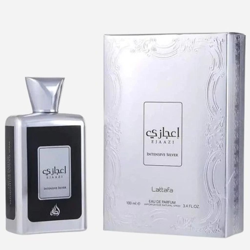 قیمت ارزان  ادکلن اعجازی نقره ای لطافه 100 میل (EJAAZI INTENSIVE SILVER LATTAFA)
