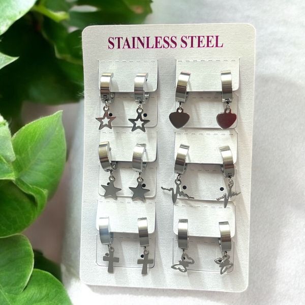 پیرسینگ گوشواره ای زنانه طرح ستاره تو خالی کد 3334003