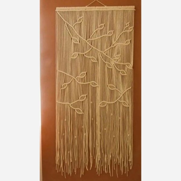 پرده مکرومه بافی مدل جوانه پیچک