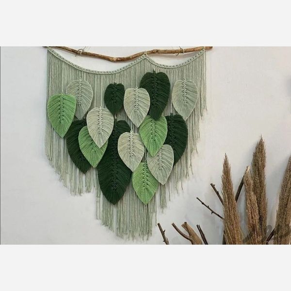 دیوارکوب سبز مکرومه آرت بیوتی