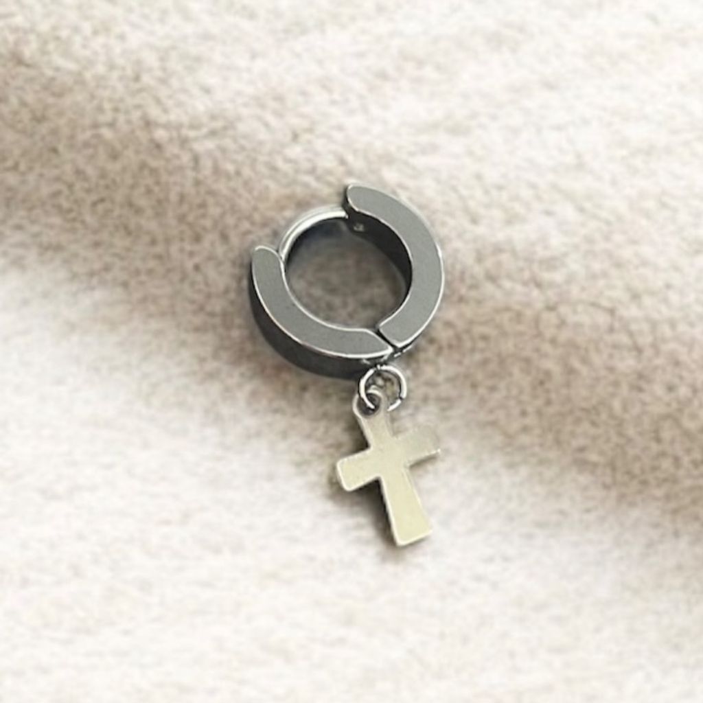 قیمت ارزان پیرسینگ گوشواره ای زنانه طرح صلیب کد 3334004