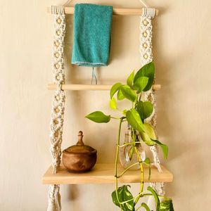 هولدر شلف چوبی مکرومه مدل نظم دهنده