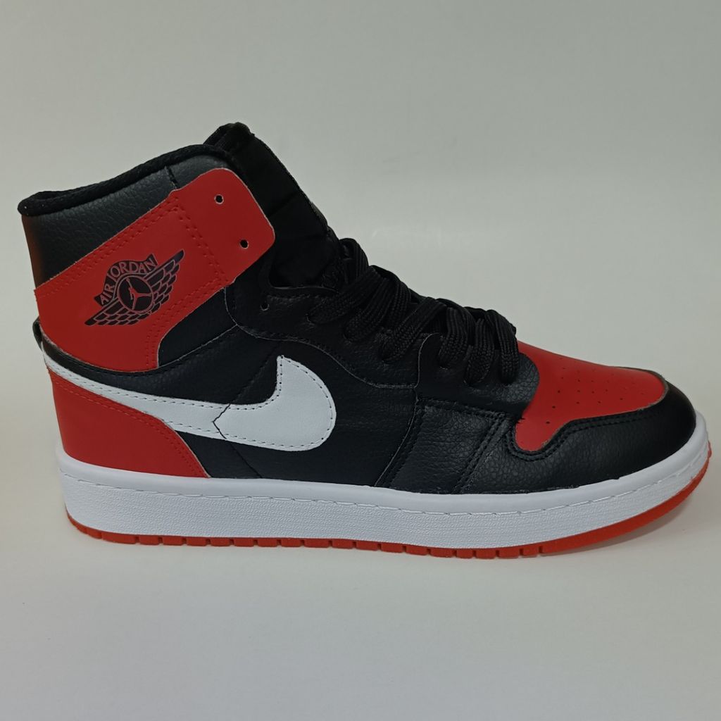 خرید انلاین کتونی مردانه جردن وان ساقدار قرمز مشکی کیفیت بالا