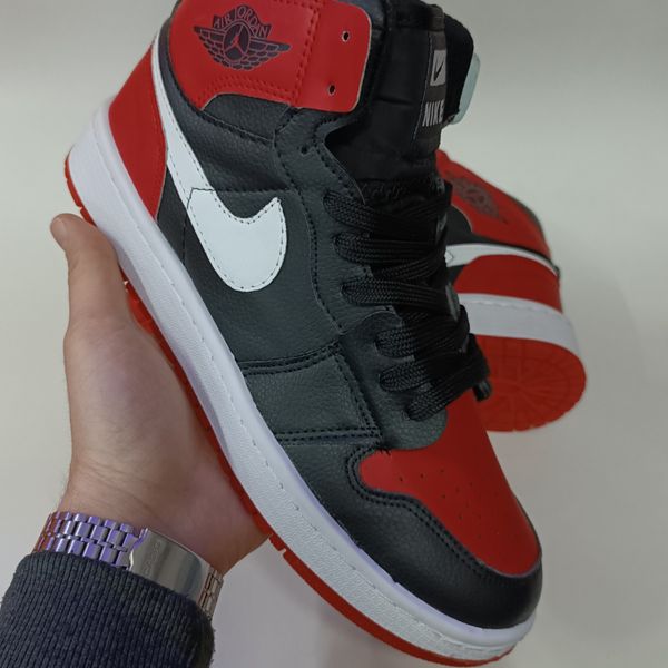 کتونی مردانه جردن وان ساقدار قرمز مشکی کیفیت بالا