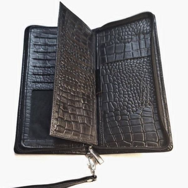 کیف دستی چرم طبیعی دورزیپ