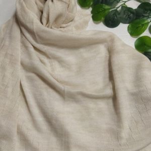 روسری بافت سفید rs34