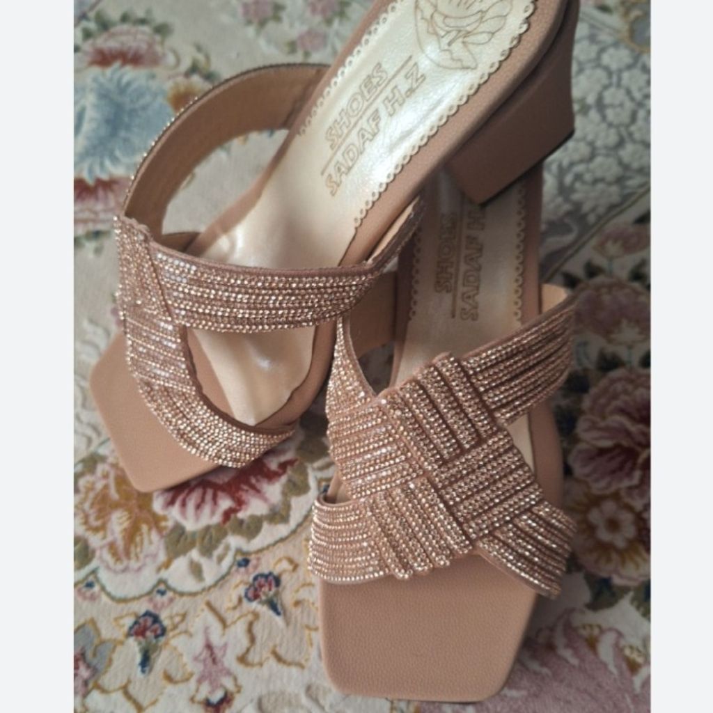 خرید آنلاین دمپایی مجلسی نگینکاری زنانه و دخترانه