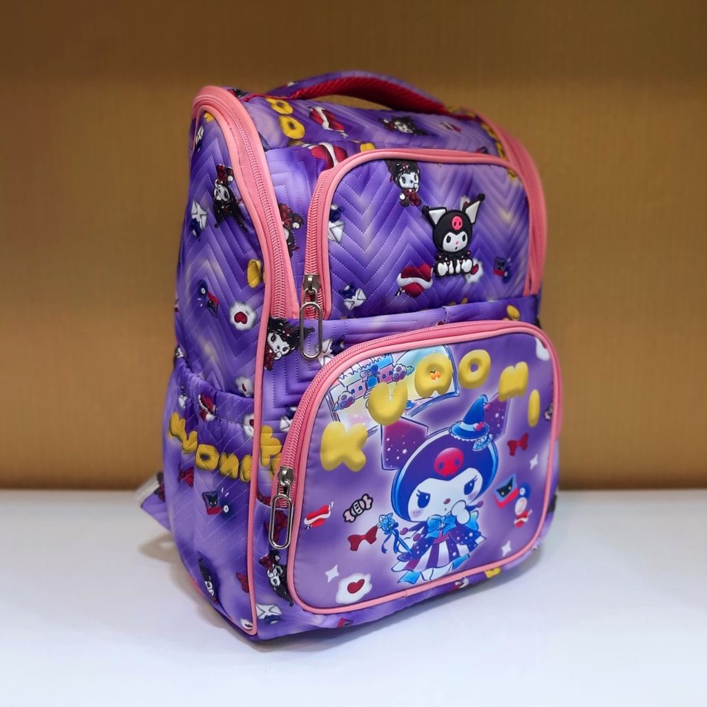 خرید اینترنتی کوله پشتی کورومی مدل انگلیسی Kuromi