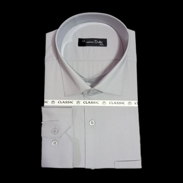 پیراهن مردانه تترون ساده کلاسیک طوسی