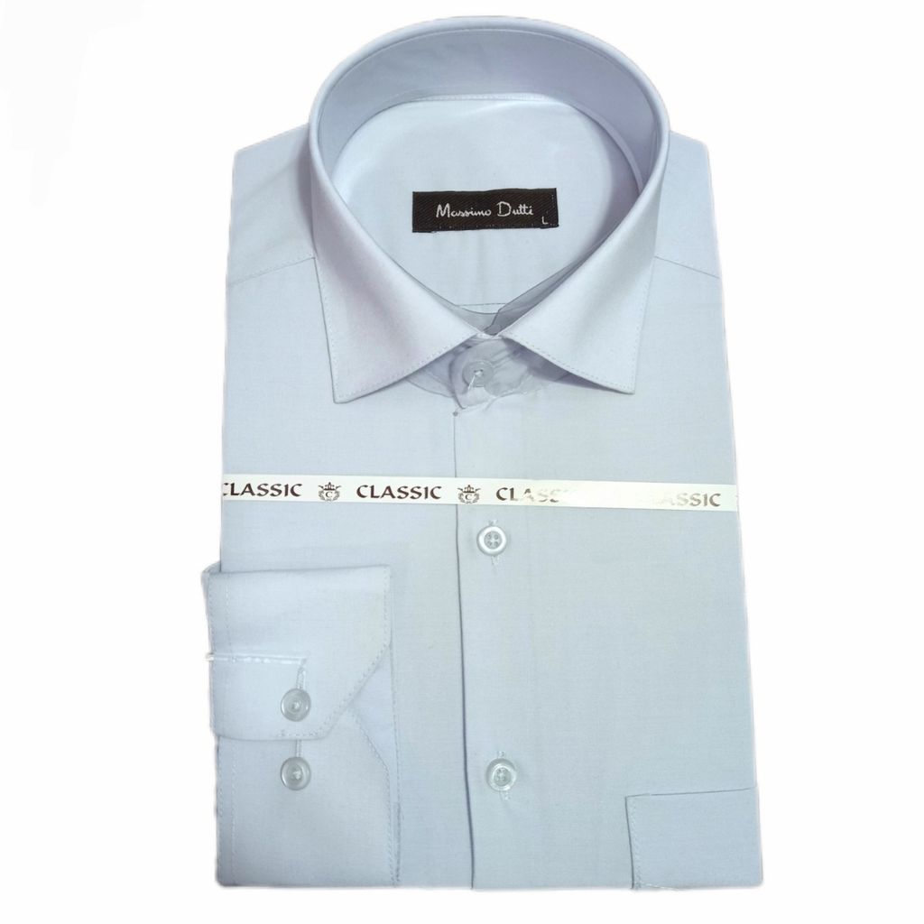 مشخصات پیراهن مردانه تترون کلاسیک رنگ آبی خیلی  روشن