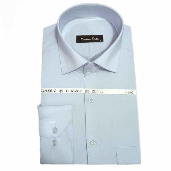 پیراهن مردانه تترون کلاسیک رنگ آبی خیلی  روشن