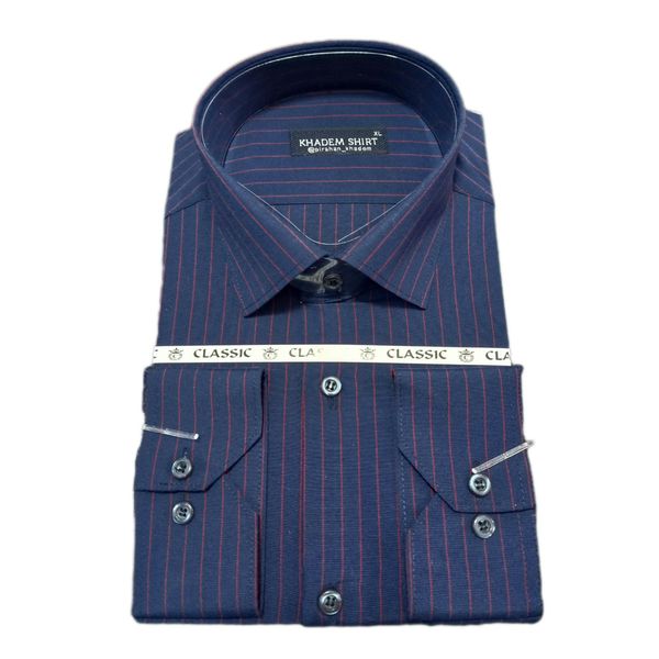 پیراهن مردانه تترون راه راه کلاسیک کد01