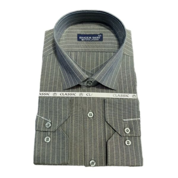 پیراهن مردانه تترون راه راه کلاسیک کد04