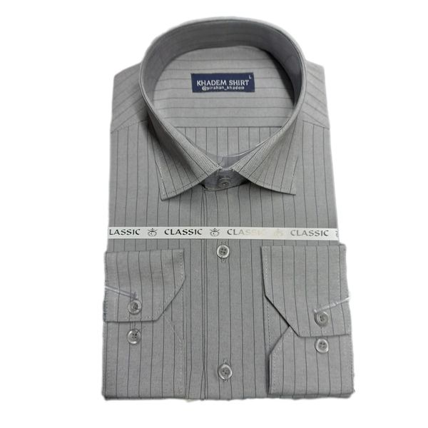 پیراهن مردانه تترون راه راه کلاسیک کد05