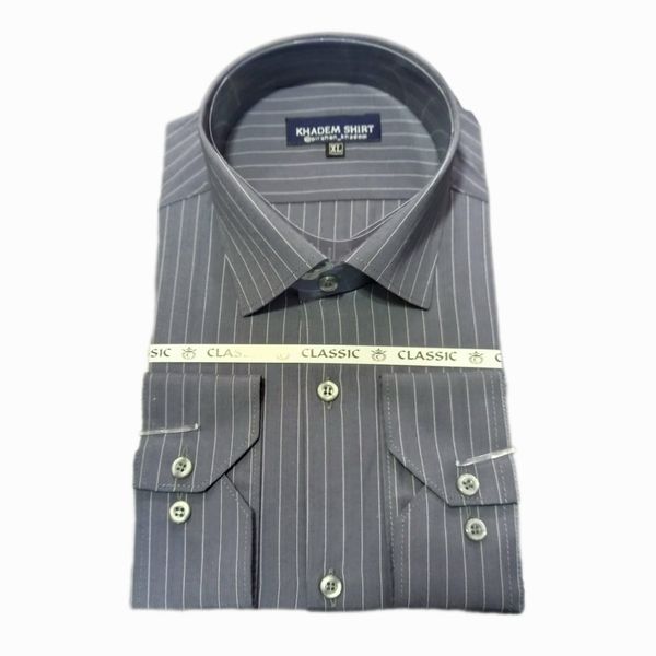 پیراهن مردانه تترون راه راه کلاسیک کد06