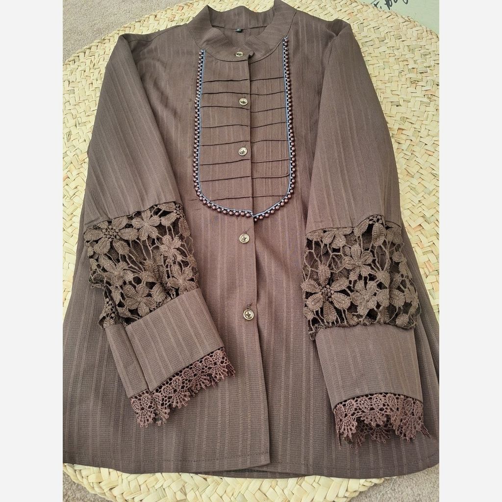 فروش اینترنتی شومیز مجلسی آی جان قهوه ای