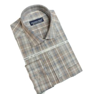 پیراهن مردانه تترون چهارخونه کلاسیک کد07