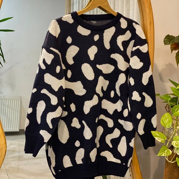 بلوز بافت زنانه طرح‌ گاوی