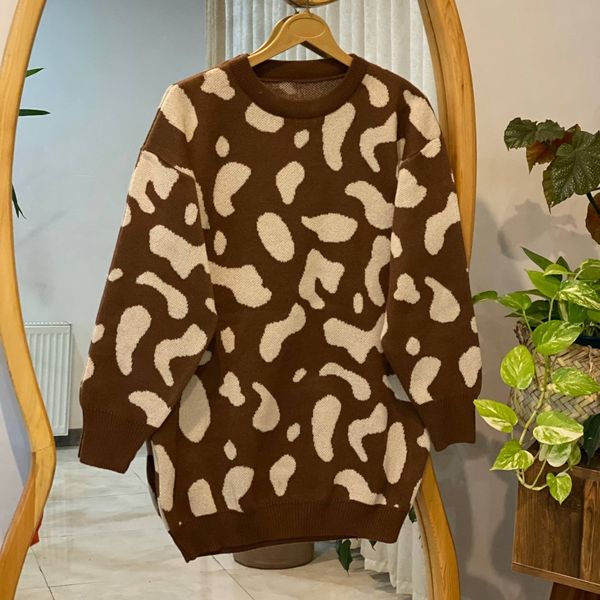 بلوز بافت زنانه طرح‌ گاوی