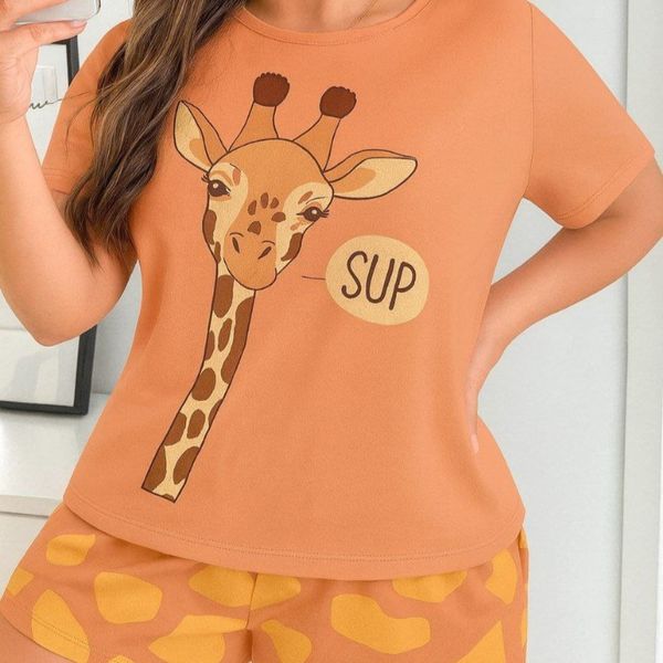 ست تیشرت شورتک زرافه