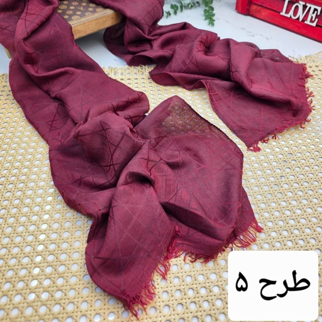 خرید اینترنتی شال ژاکارد زرشکی کالکشن یلدا