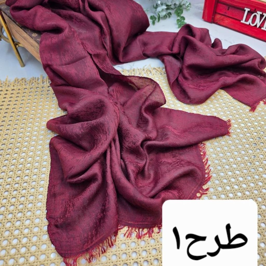 مشخصات شال ژاکارد زرشکی کالکشن یلدا