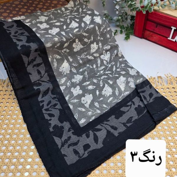 روسری نخی طرح برگ قواره 100