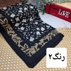 خرید آنلاین روسری نخی طرح برگ قواره 100