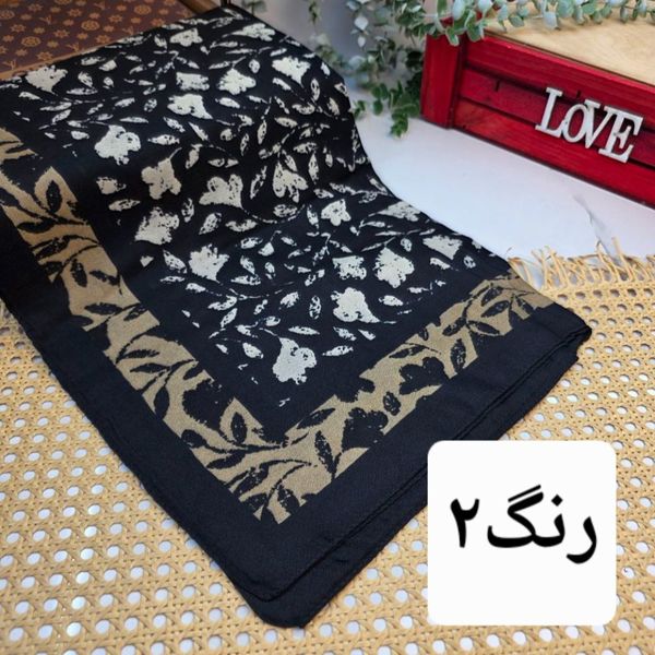 روسری نخی طرح برگ قواره 100