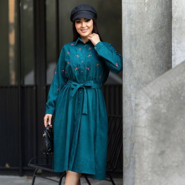 پیراهن مخمل کبریتی آذین