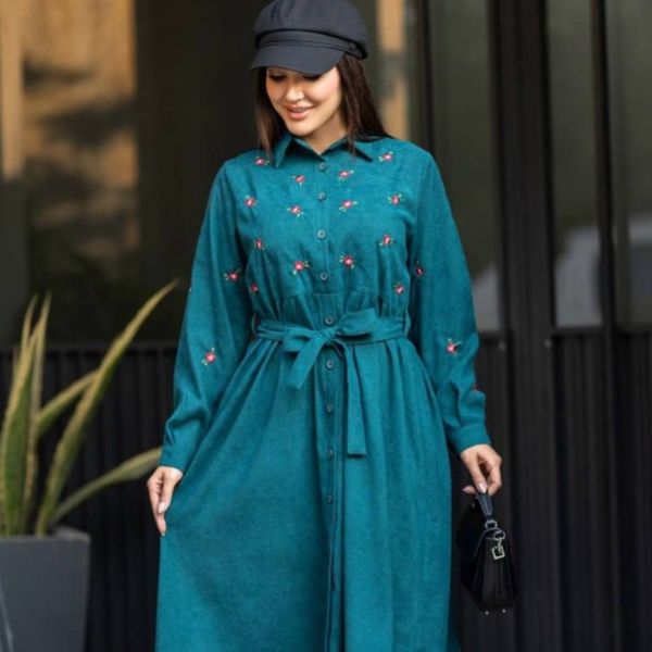 پیراهن مخمل کبریتی آذین