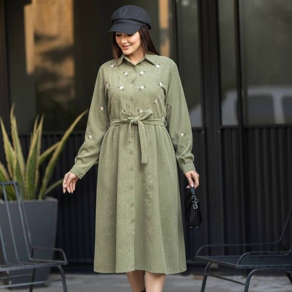 پیراهن مخمل کبریتی آذین