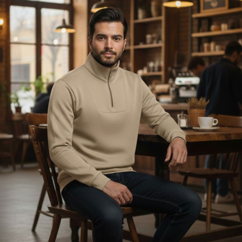 خرید اینترنتی دورس مردانه نیم زیپ مدل Behbod ( در رنگ بندی )