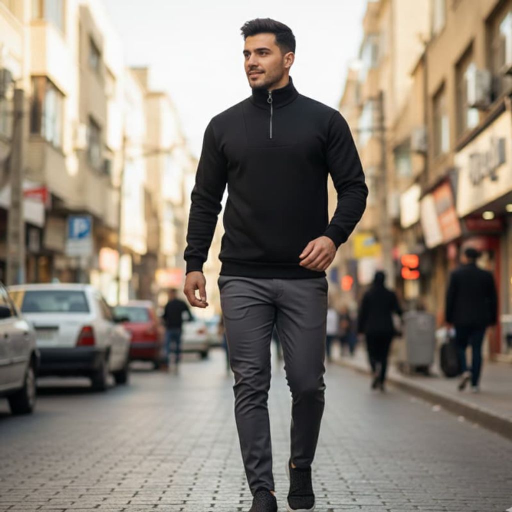 قیمت ارزان دورس مردانه نیم زیپ مدل Behbod ( در رنگ بندی )